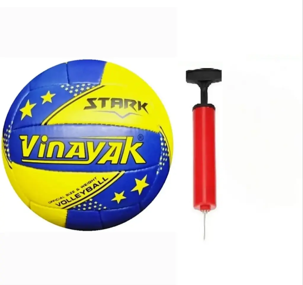 RADION Vinayak Stark Volleyball Size 5, Diameter: 26 cm (Pack of 1, Yellow) with Pump Free